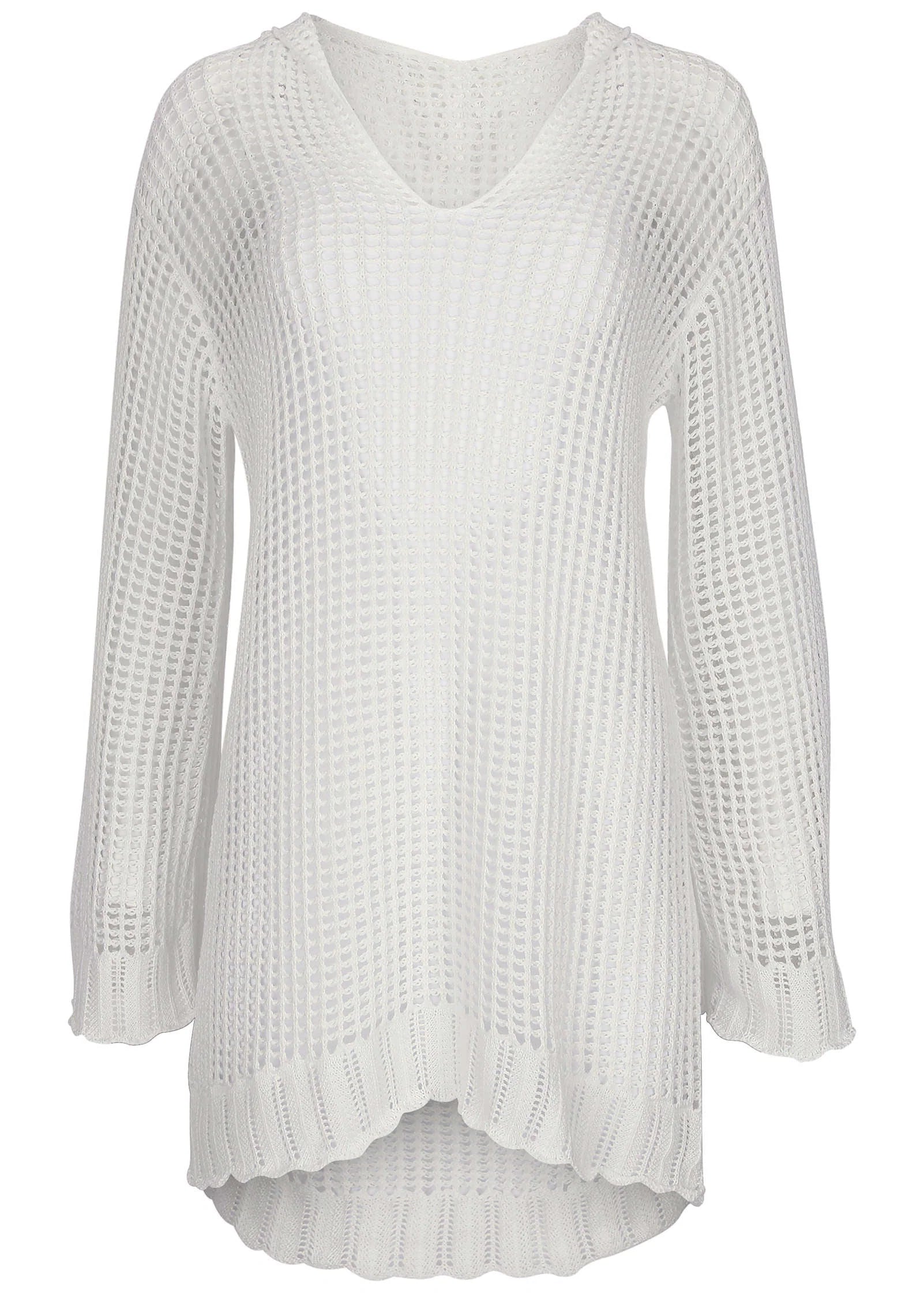 Crochet Cover Up Dress White