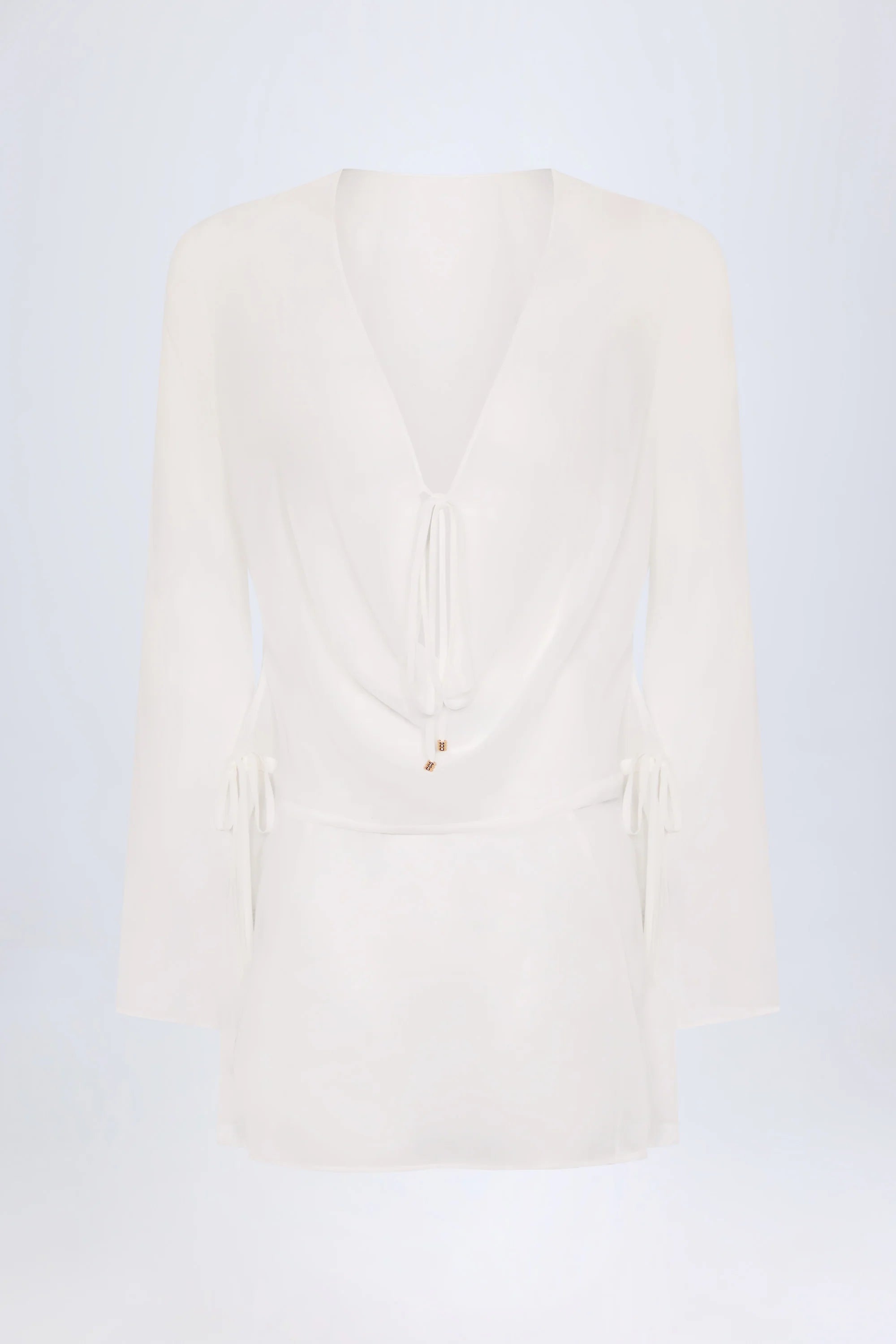 Cowl Neck Mini Dress in White