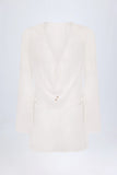 Cowl Neck Mini Dress in White