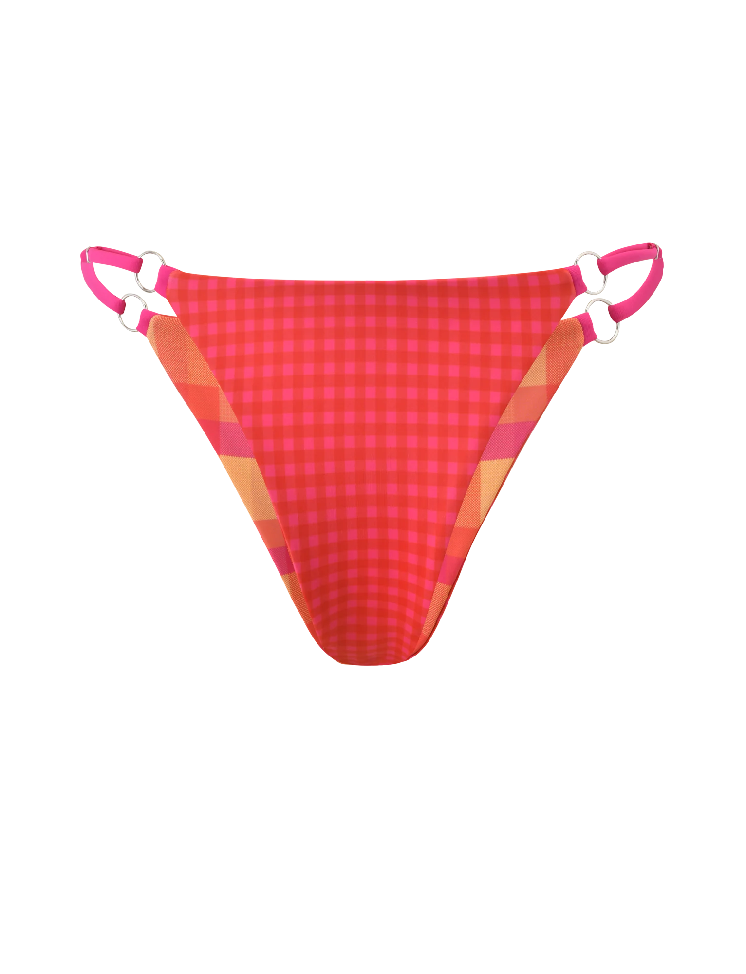 AYANNA REVERSIBLE BIKINI BOTTOM GINGHAM AND RESORT PLAID