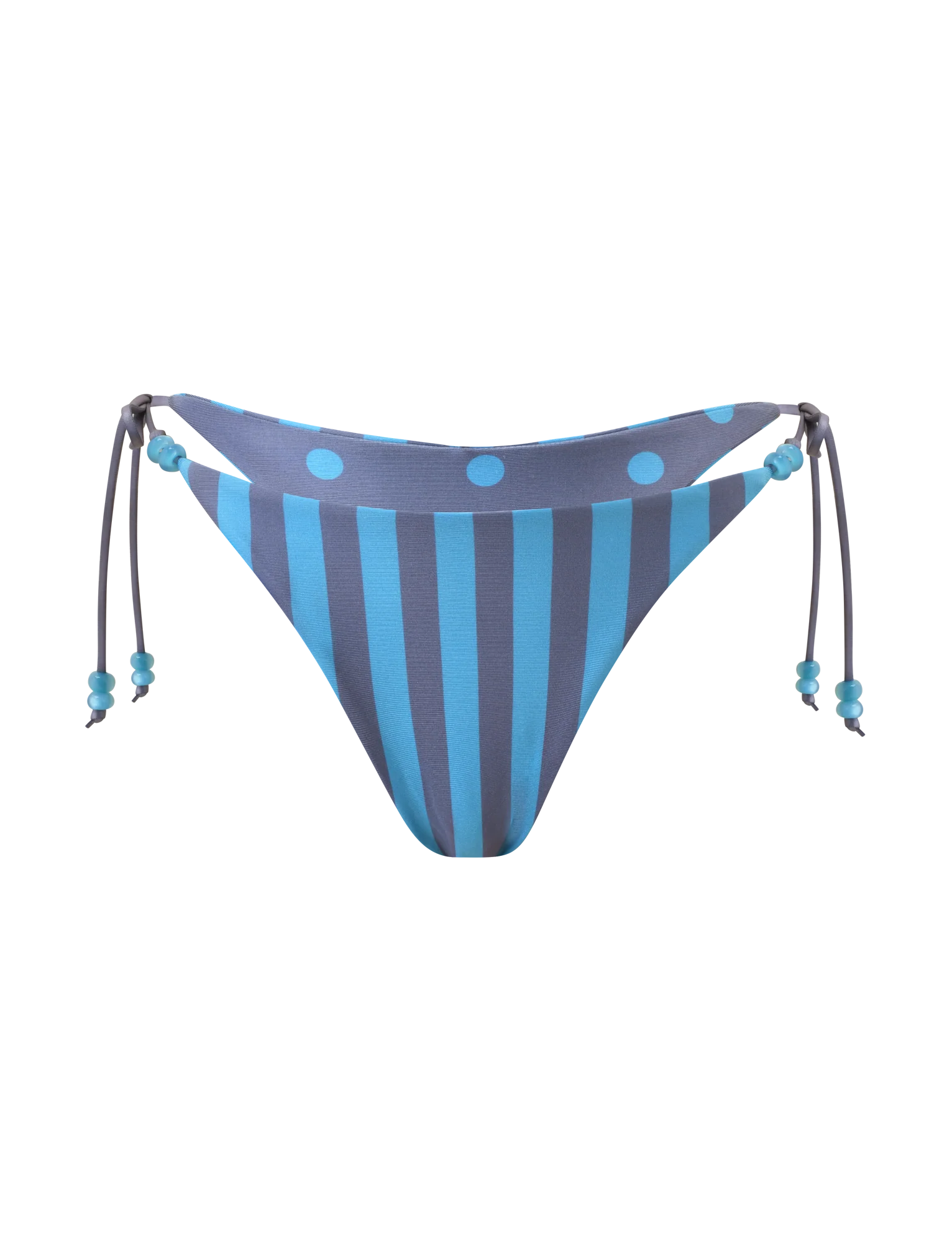 FINLEA REVERSIBLE BIKINI BOTTOM BLUE GREY DOT AND STRIPE