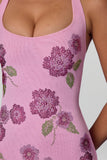 Embellished Halterneck Mini Dress in Soft Pink