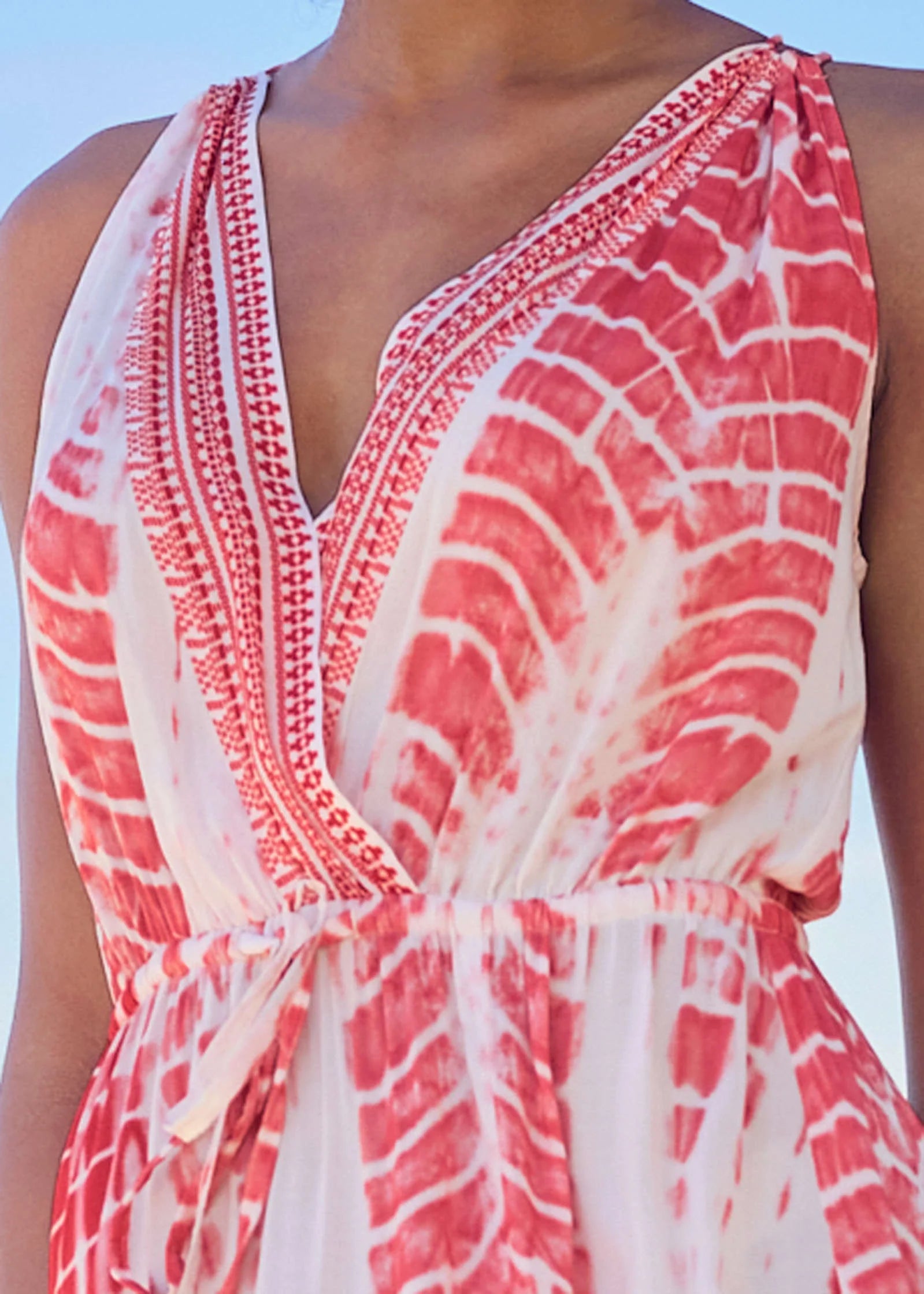 Maxi Cover Up Dress Pink Tie Dye