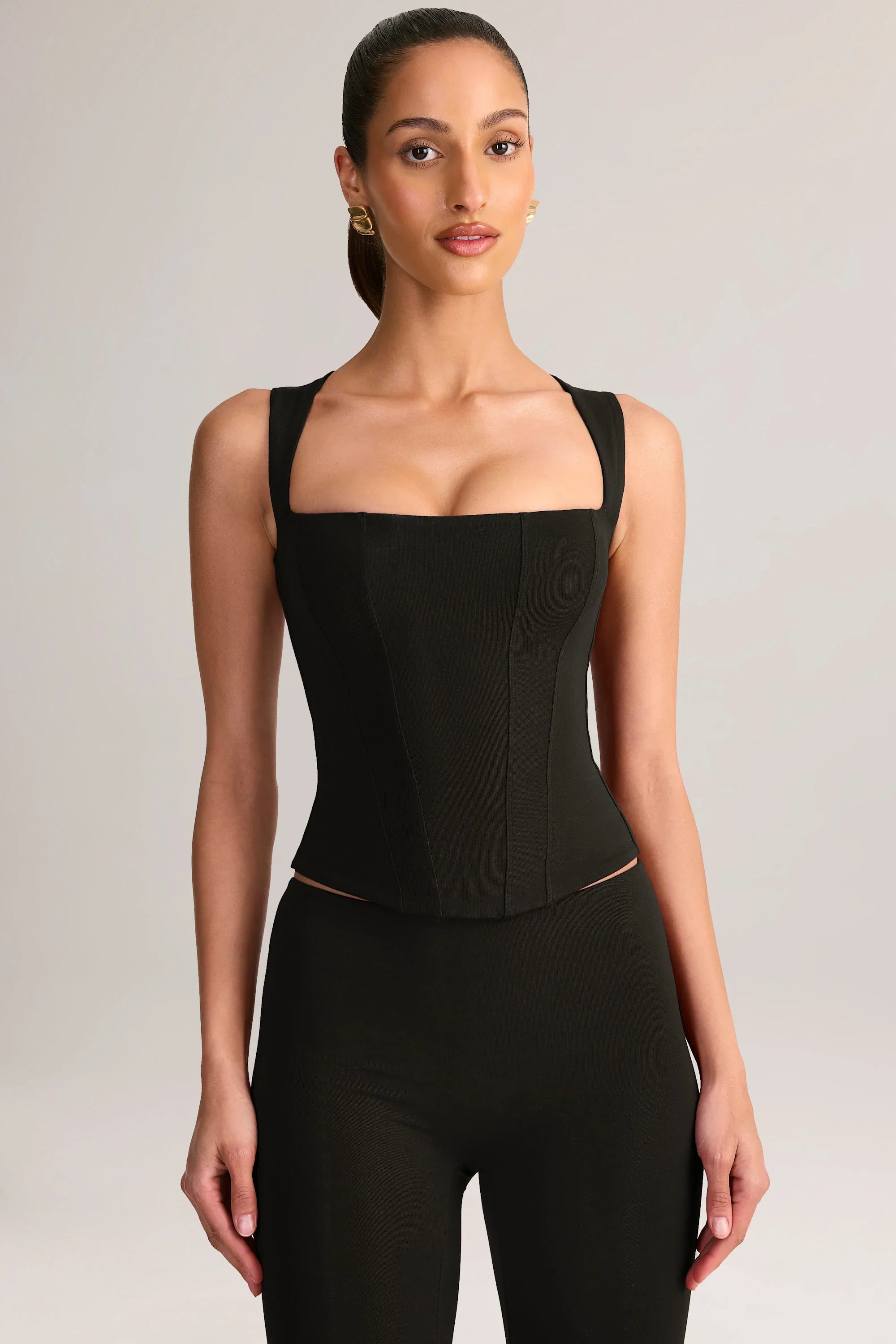 Modal Square Neck Top in Black