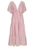 Crinkle Midi Dress Lilac