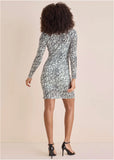 Long Sleeve Mesh Mini Linear Rose