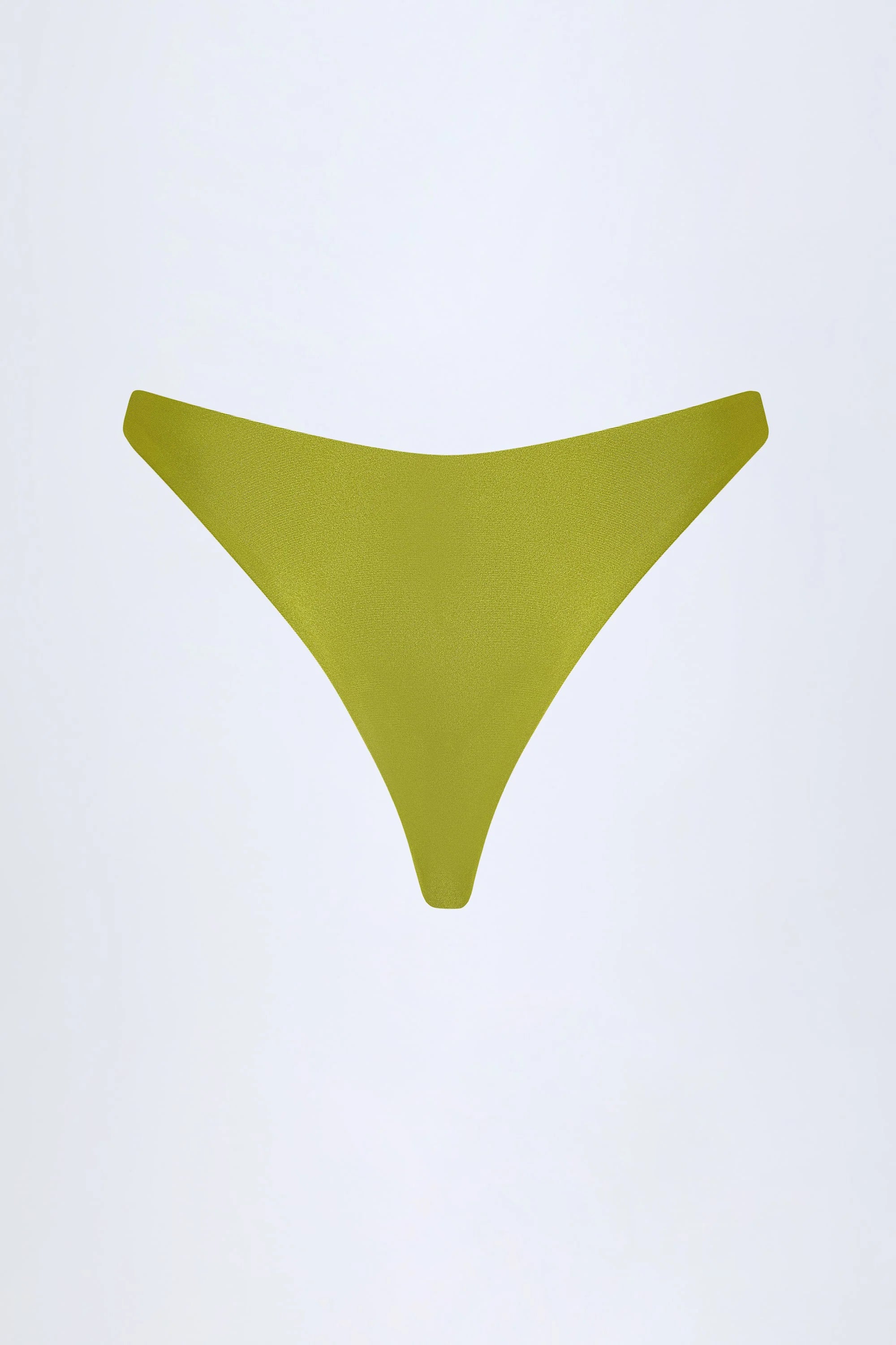 Bead Embellished Cheeky Bikini Bottoms in Olive Green