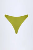 Bead Embellished Cheeky Bikini Bottoms in Olive Green