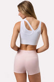 Seamless Soft Rib Asymmetric Sports Bra in White