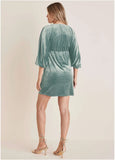 Stretch Velvet V Neck Mini Tourmaline