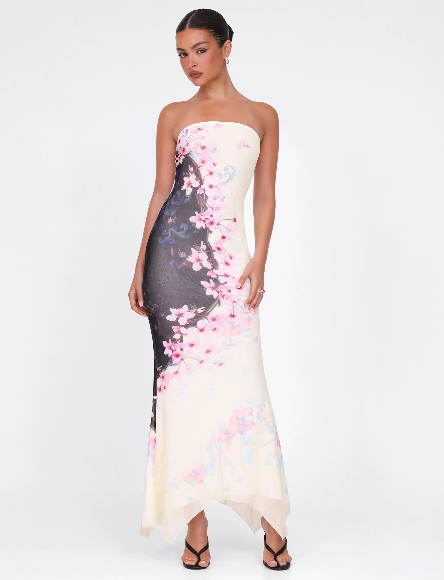 LILLIAN MAXI DRESS MULTI FLORAL CHERRY BLOSSUM