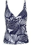 Paros Underwire Tankini Top Contrast Bold Leaves