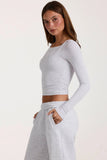 ButterCloud Layered Top in Grey Marl