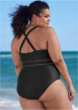 High Neck One Piece Black Beauty