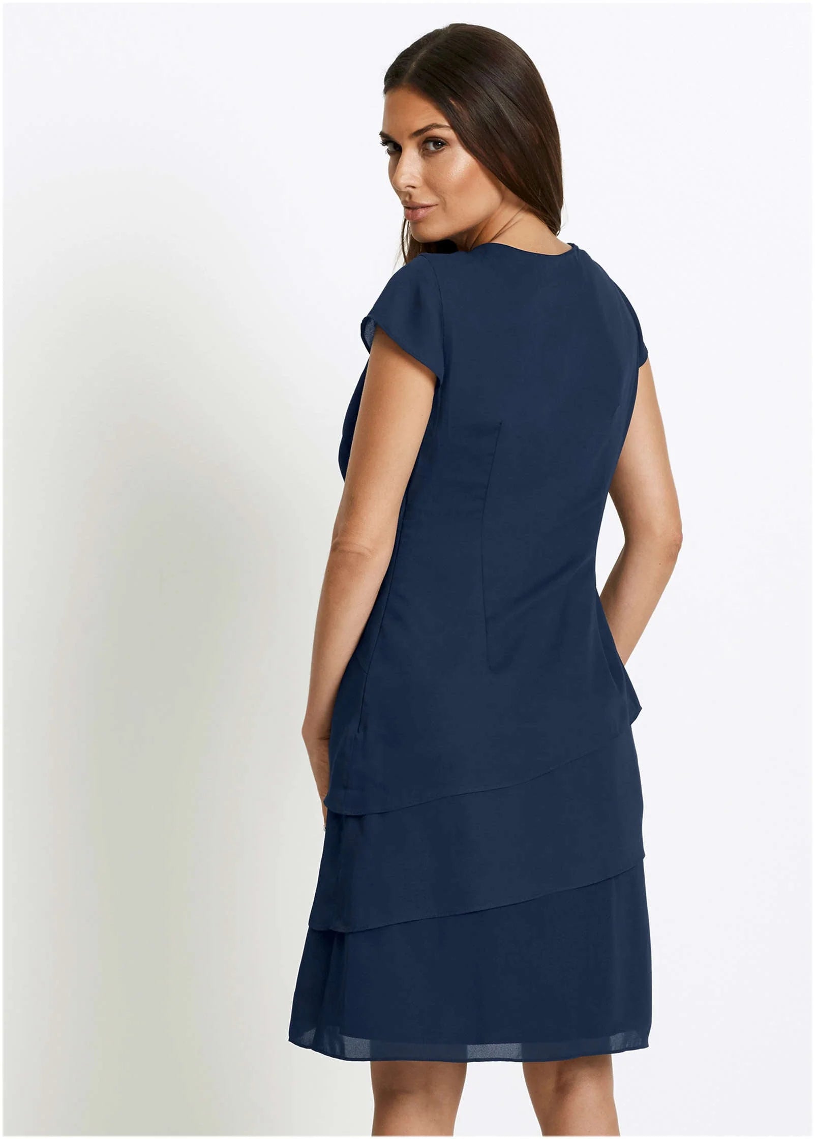 Sleeveless Chiffon Mini Dark Blue