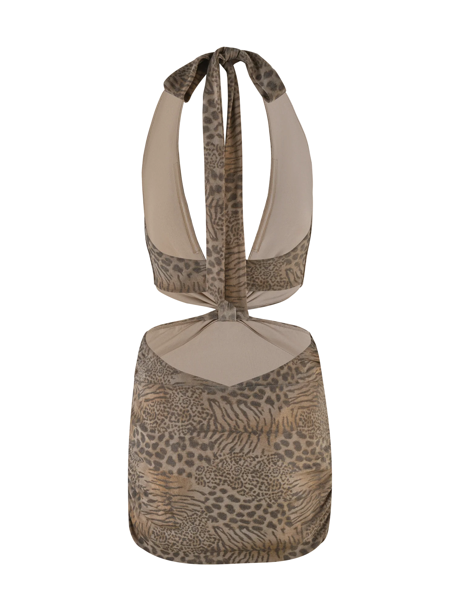 EVANGELINE MINI DRESS NEUTRAL TIGER