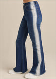 Side Stripe Flare Leg Jeans Denim Multi