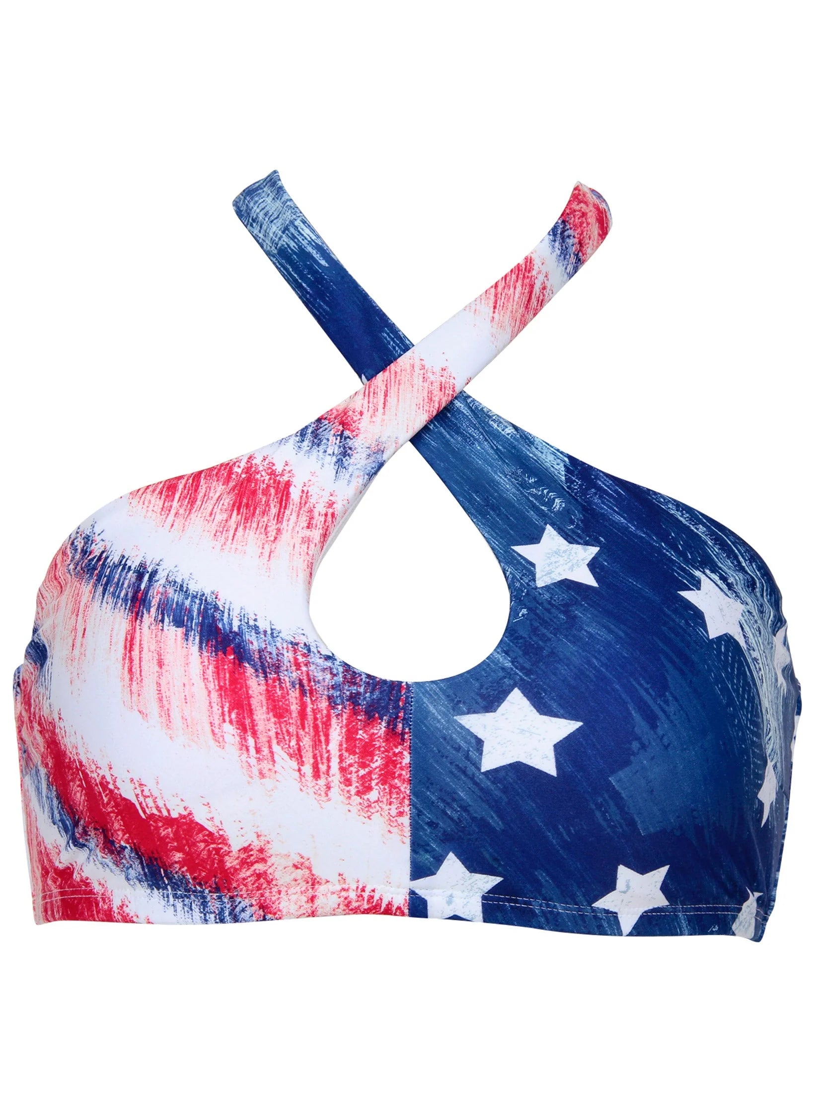 Cross Halter Bikini Top Boardwalk Flag Small