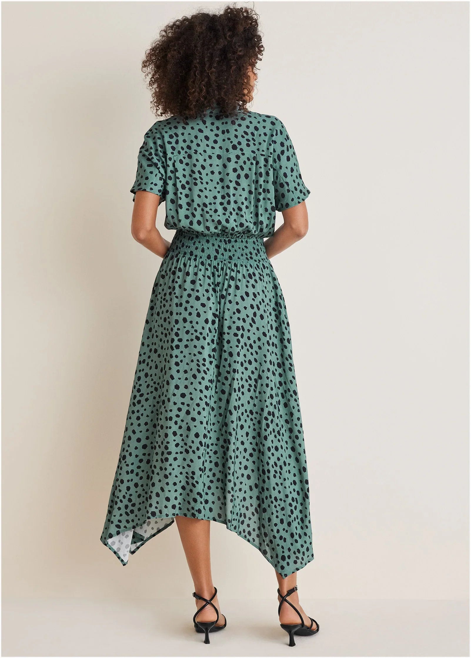 Collared Maxi Dress Green Black
