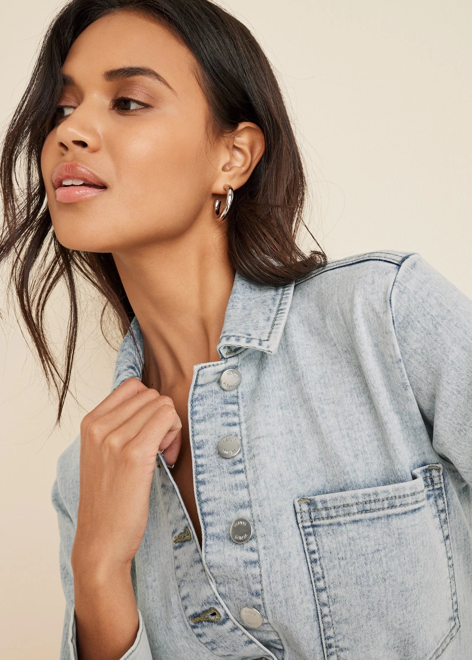 Denim Shirt Dress Light Wash