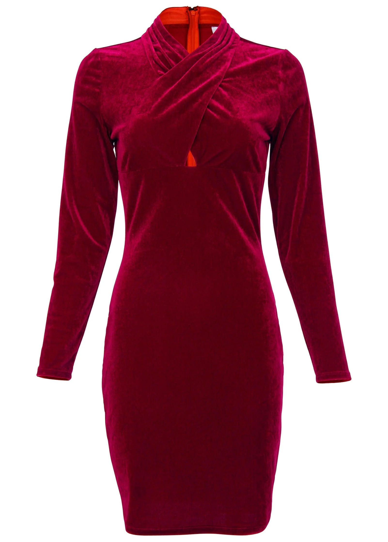 Stretch Velvet Cutout Dress Haute Red