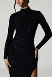 Embellished Open Back Gown in Black