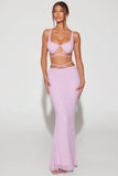 Embellished Strappy Maxi Skirt in Lilac