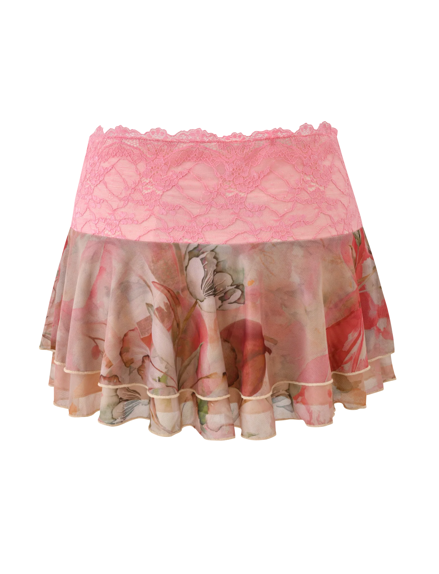 DUNE MESH MINI SKIRT WATERCOLOUR FLORAL