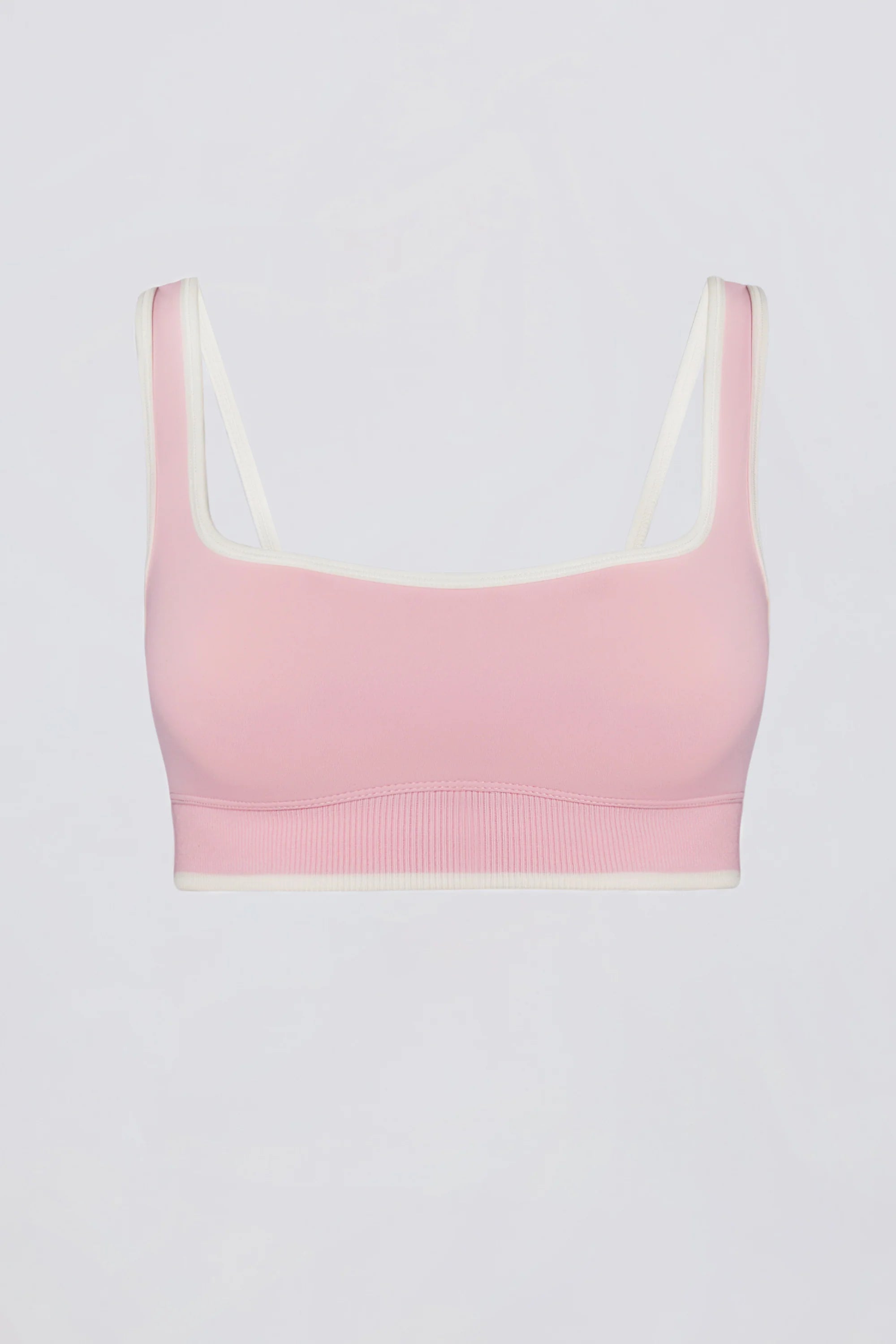 Soft Active Contrast Sports Bra in Powder Pink