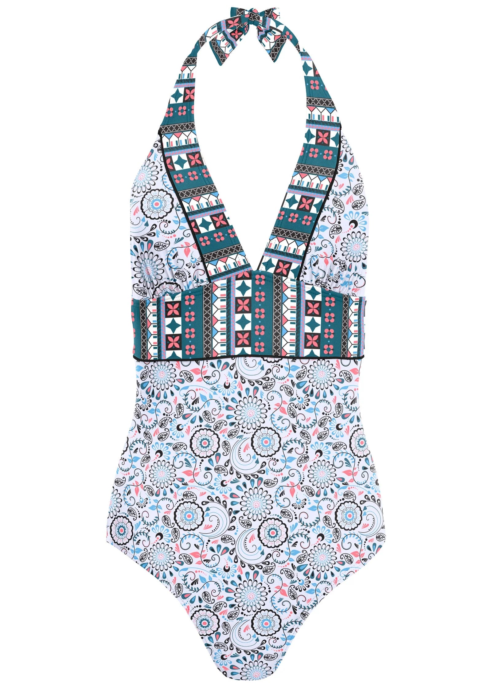 Athens One Piece Swimsuit Lotus Flowers