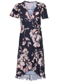 Ruffle Hem Wrap Dress Amorous Floral