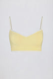 Soft Active Sweetheart Neck Contrast Sports Bra in Lemon