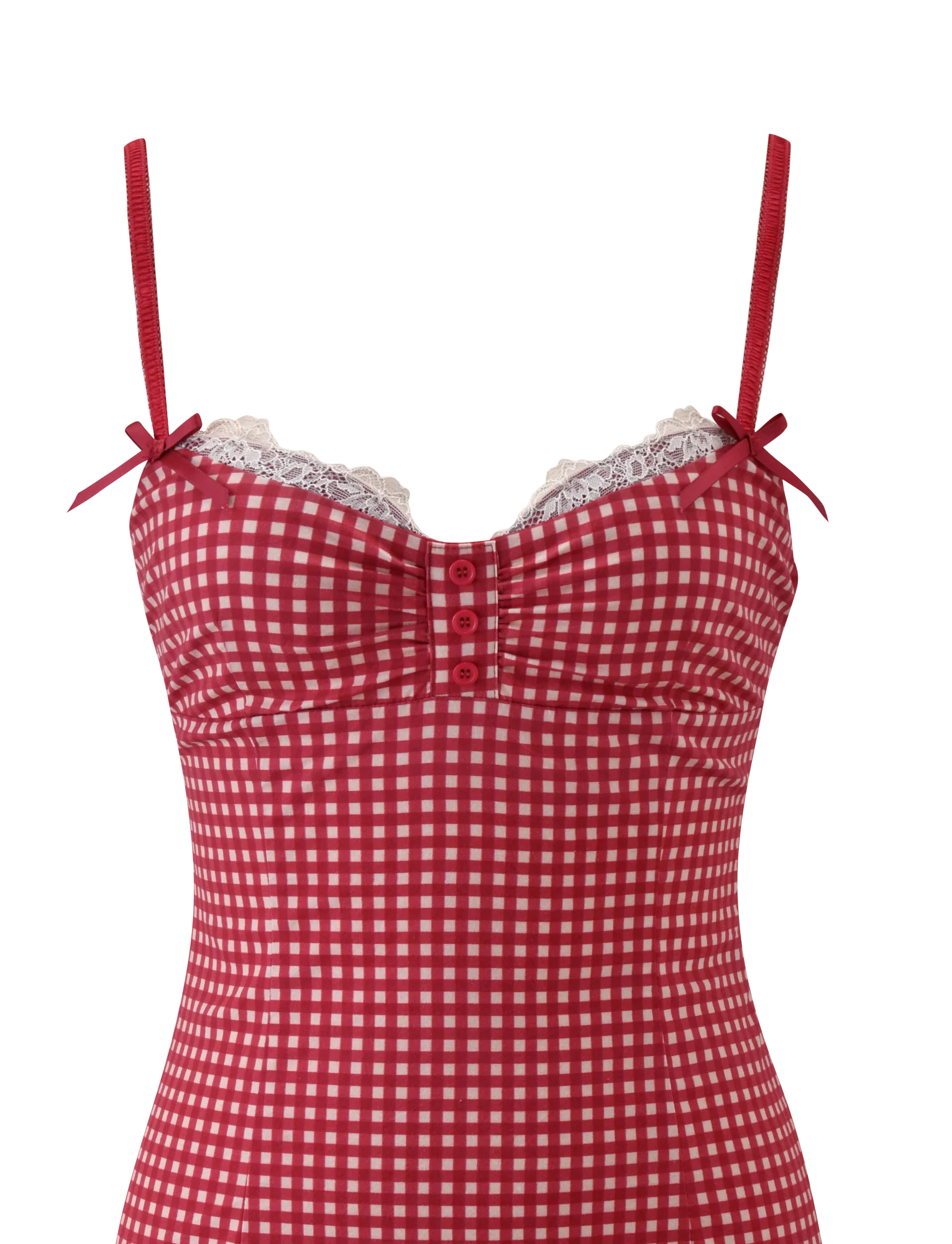 EMMALINE MINI DRESS RED GINGHAM
