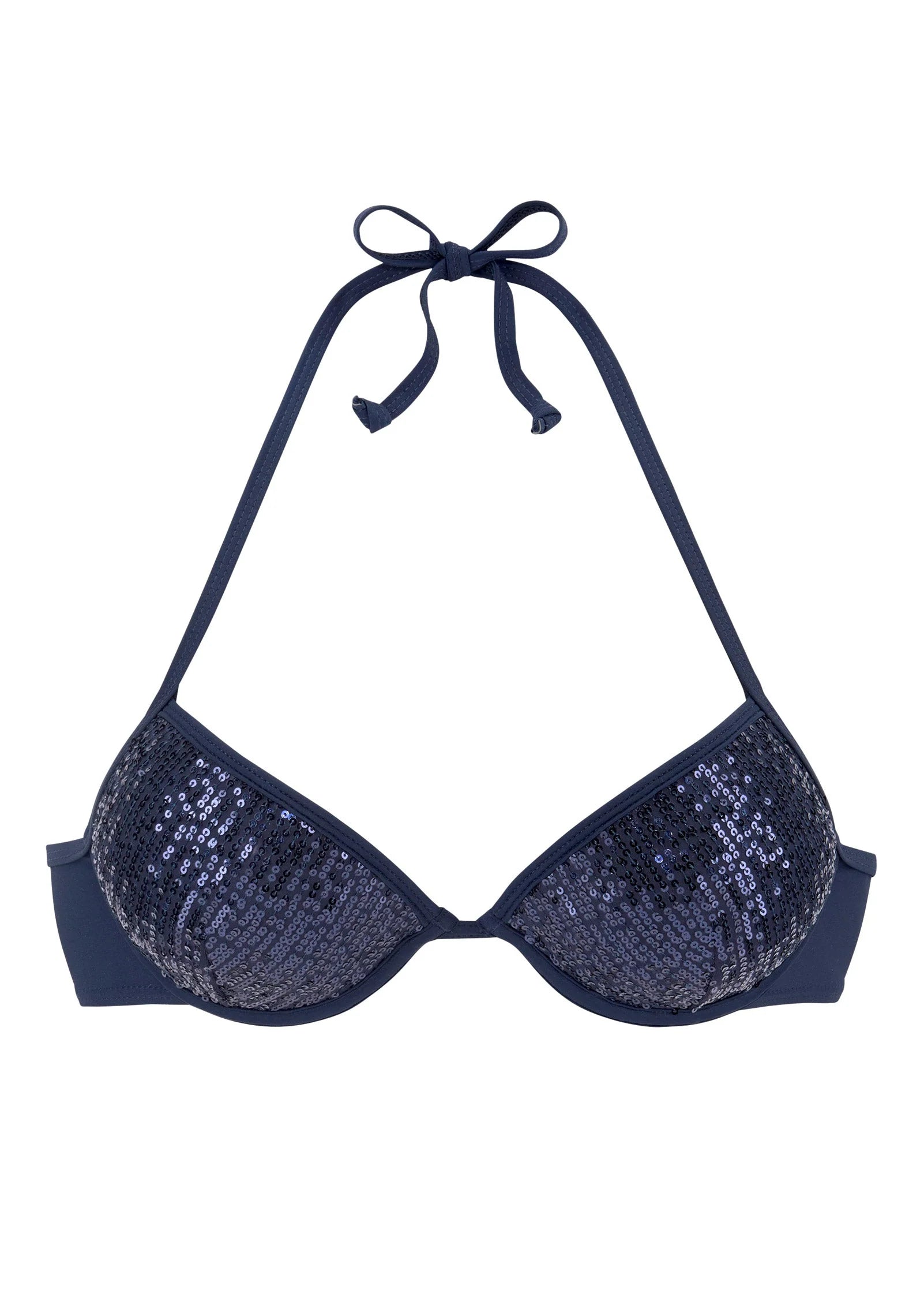 Push Up Sequin Bikini Top Ultramarine Blue Sequins