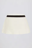 Terry Towelling Mid Rise Skort in Ivory