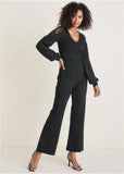 Ponte Lace Detail Jumpsuit Jet Black