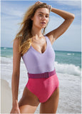 Belted One Piece Pink Aurora