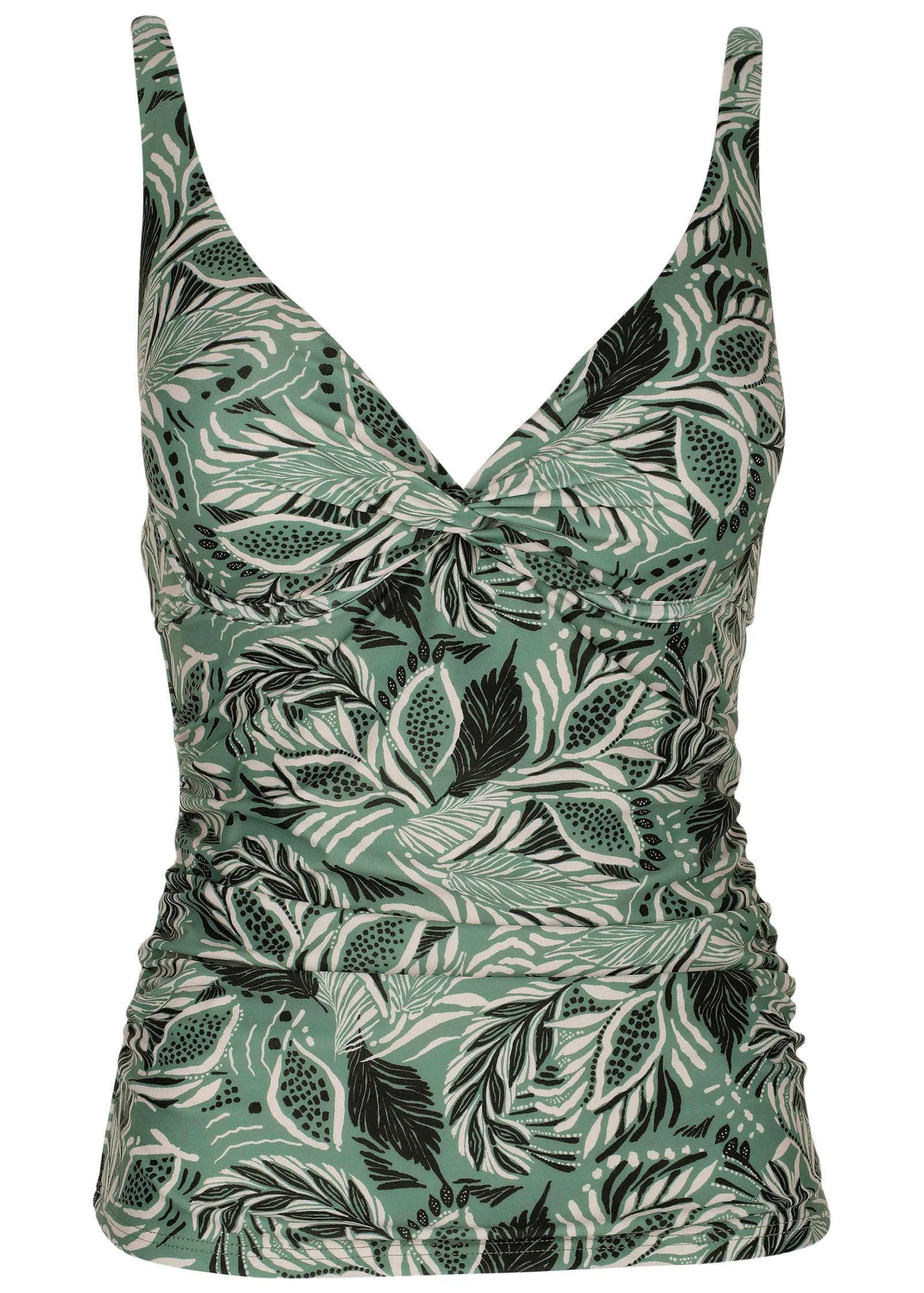 Paros Underwire Tankini Top Sketchy Palms