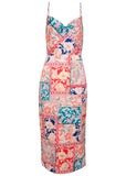 Cowl Neck Slip Dress Venetian Patchwork
