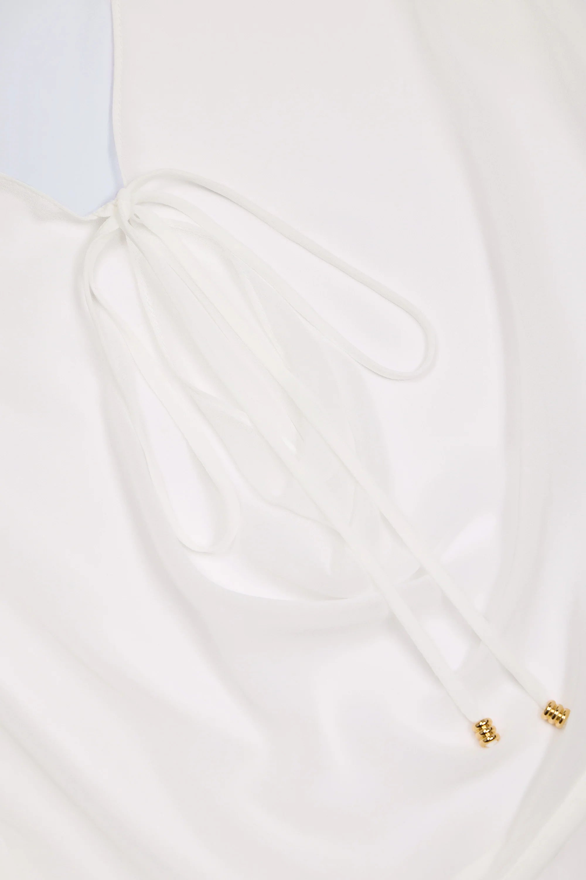 Cowl Neck Mini Dress in White
