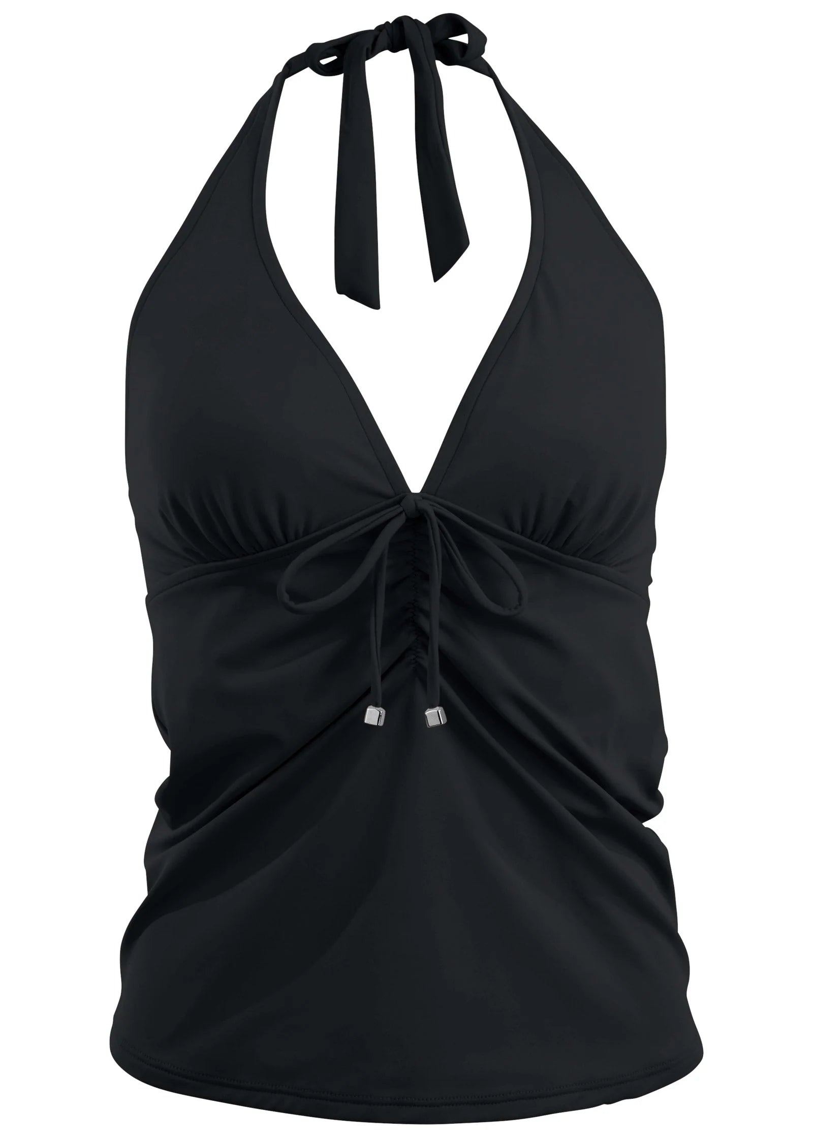 Sicily Halter Tankini Top Black Beauty