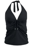 Sicily Halter Tankini Top Black Beauty