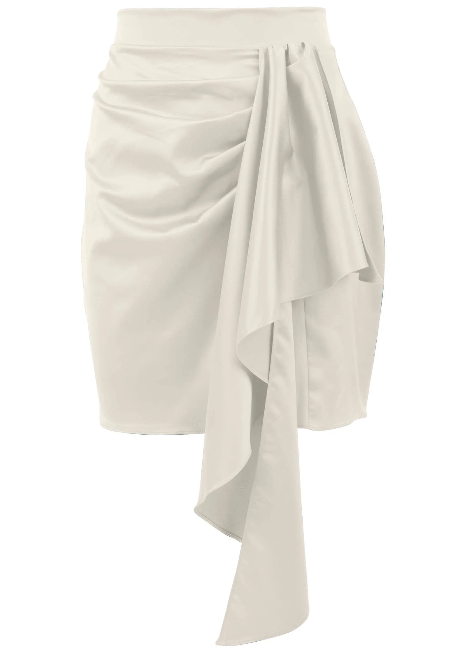 Ruffle Detail Mini Skirt Off White