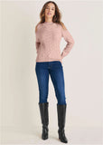 Cable Cold Shoulder Sweater Evening Sand