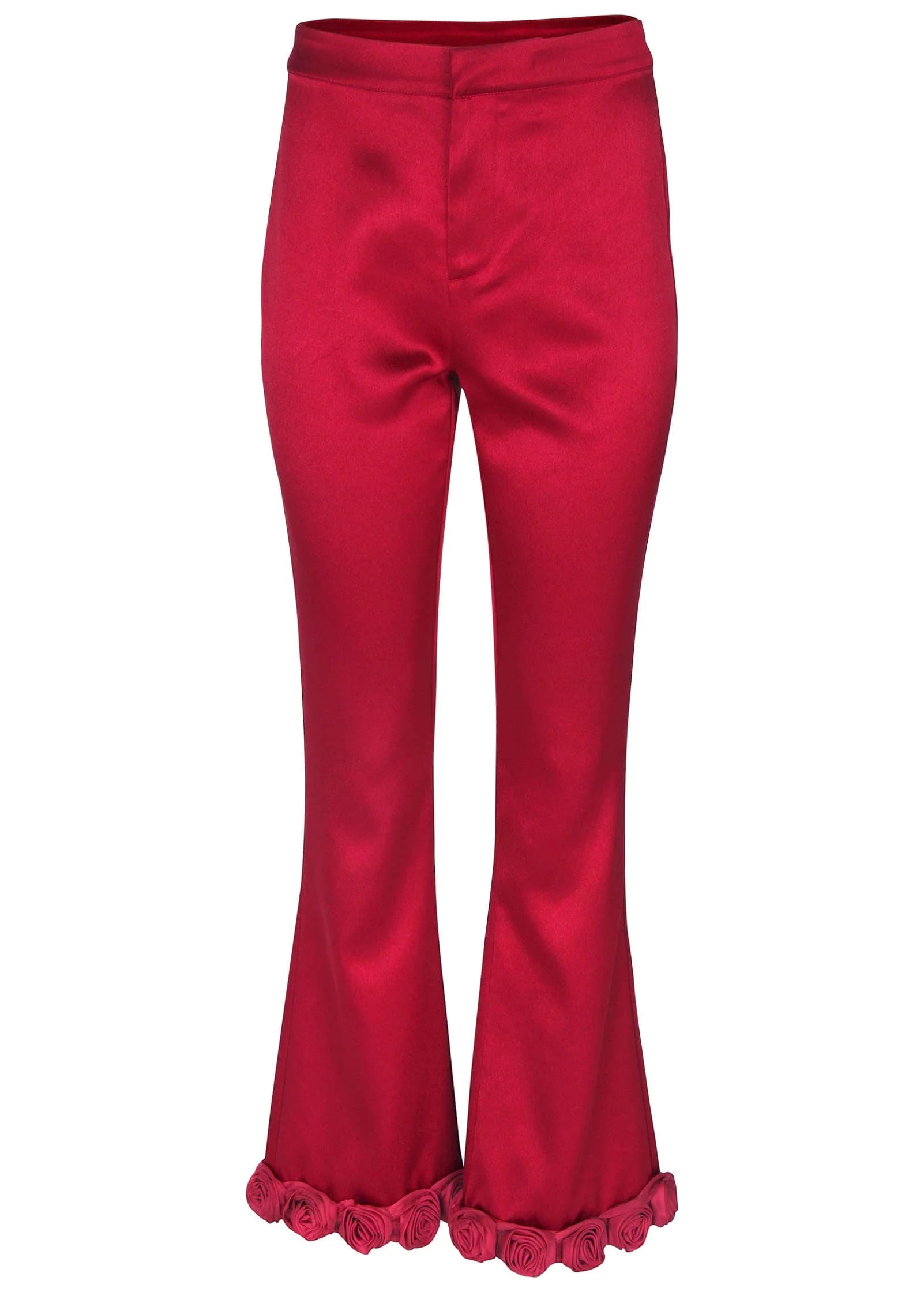 Rose Trim Trouser Dark Red