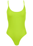 Superrib Tie Back One Piece Lime