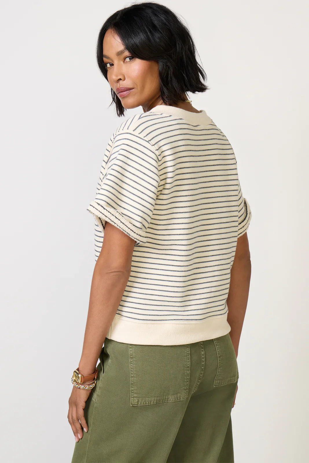 Briggs Stripe V Neck Sweatshirt