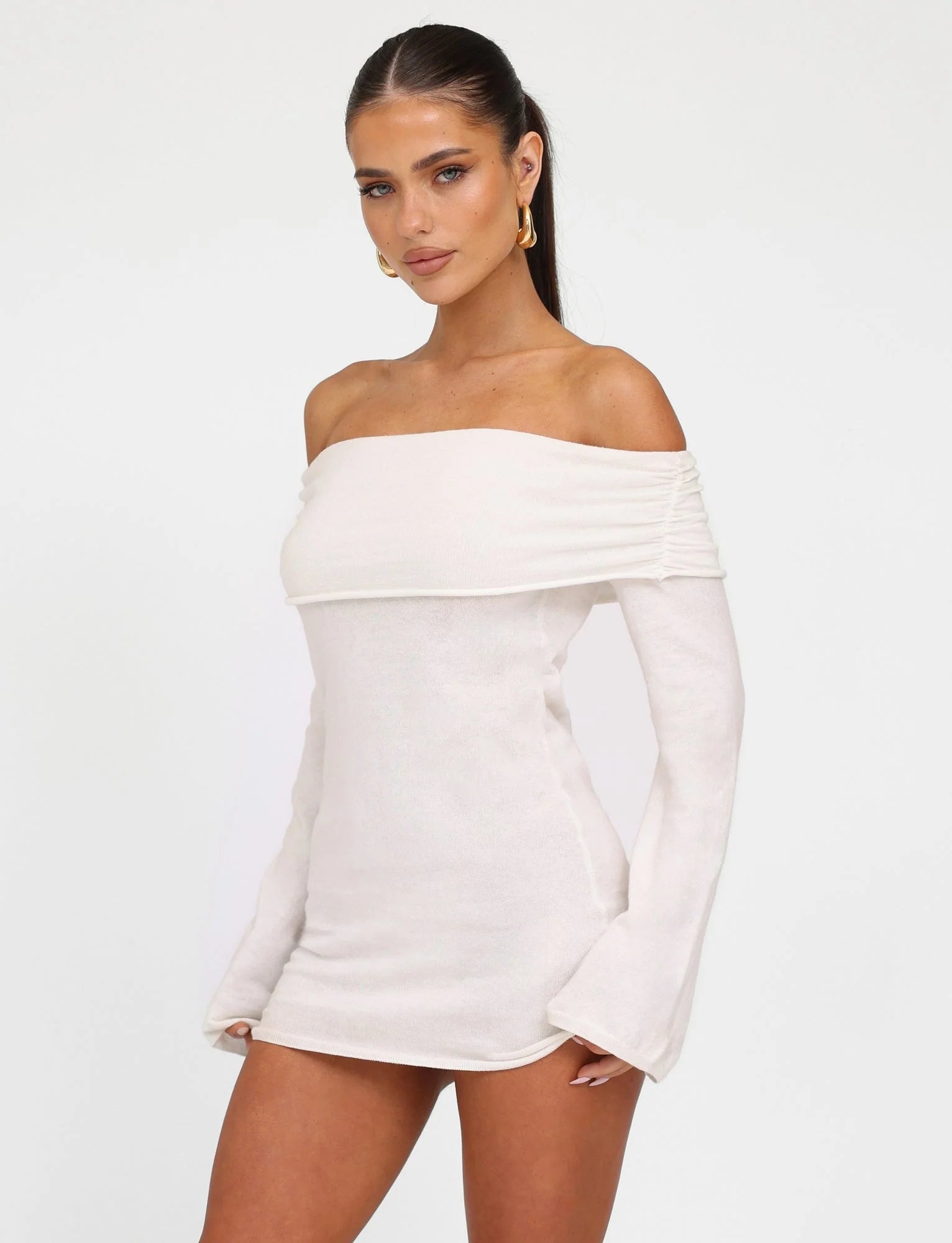 DIEDRE JUMPER DRESS WHITE CREAM