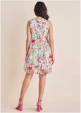 Embroidered Babydoll Mini White Multi