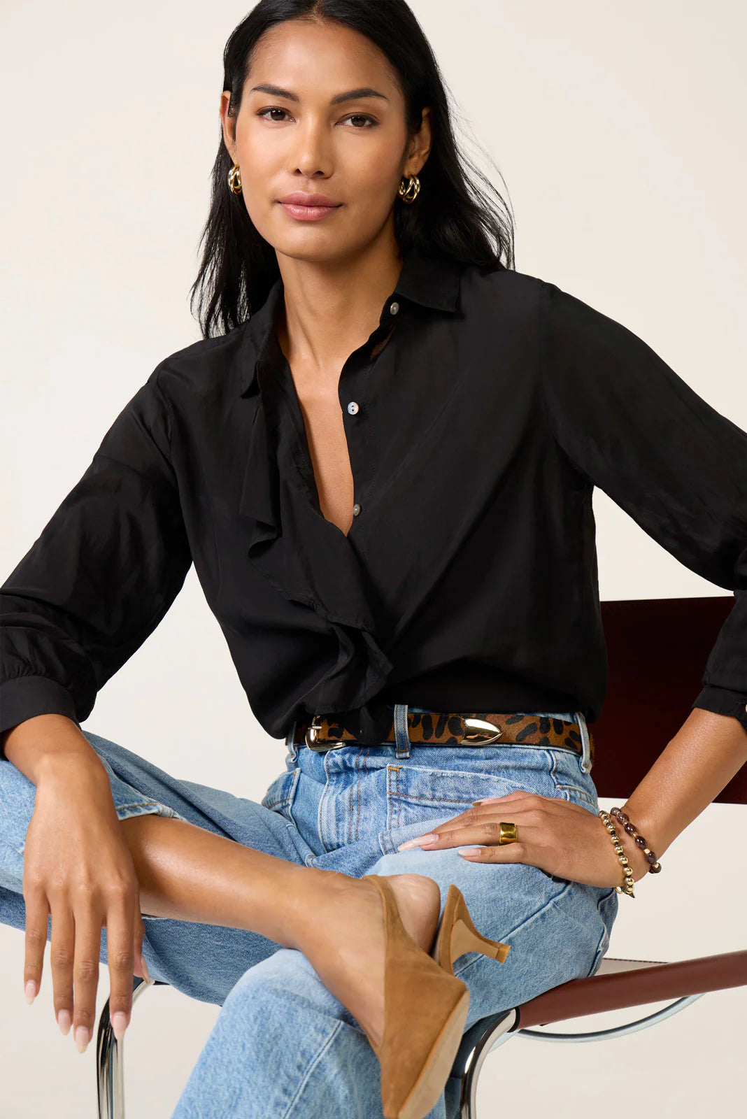 Ruffle Front Shirt